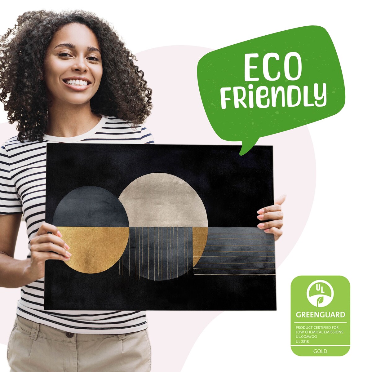 Obraz Na Płótnie Do Salonu Abstrakcyjne Koła Kształty Geometryczne 70x50cm