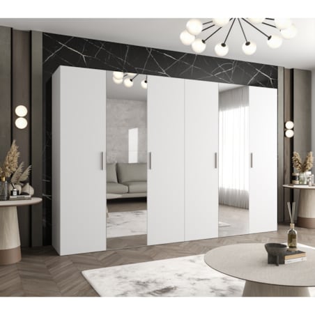 Szafa uchylna otwierana BARI 2 300 wys. 202 cm Biały + u. Srebrny