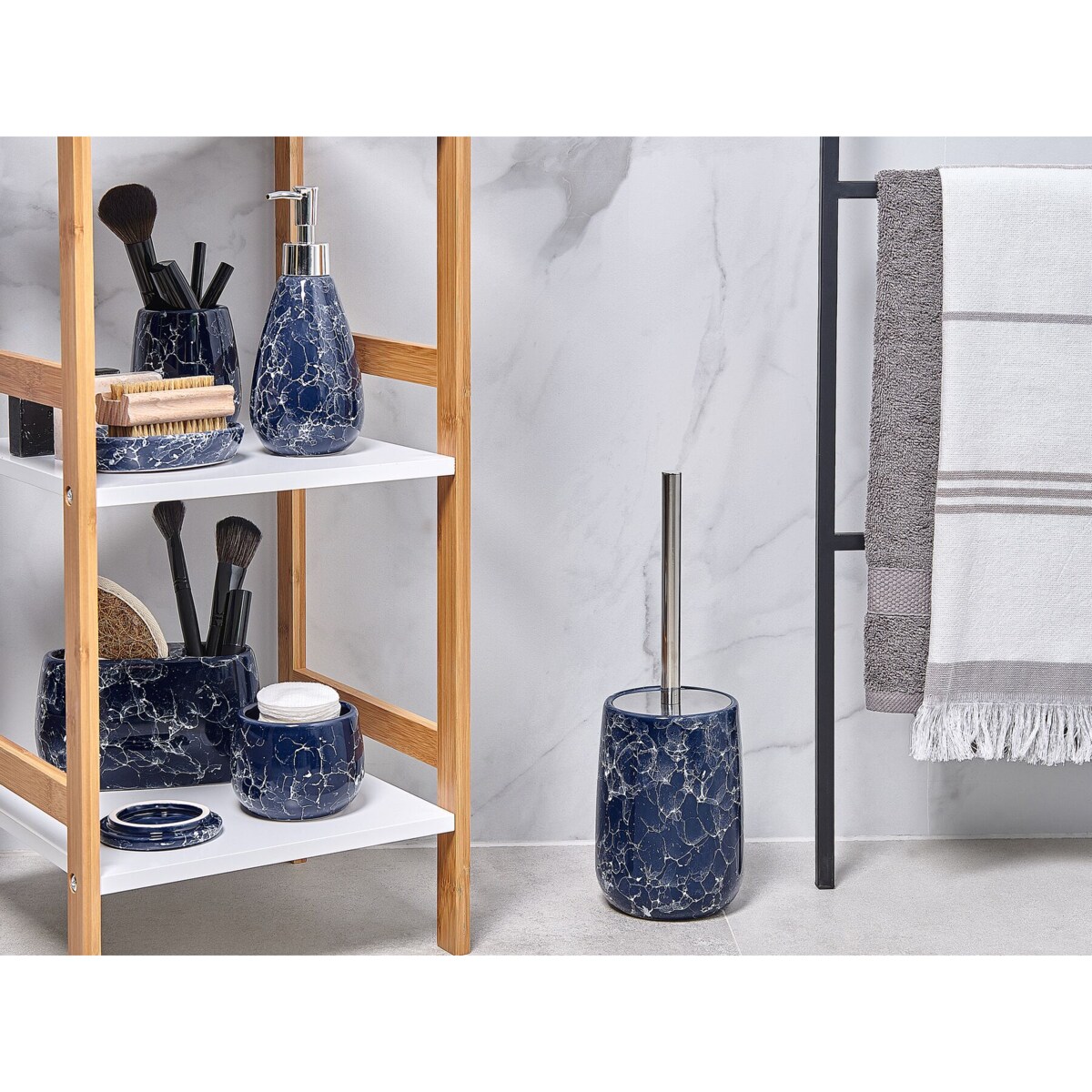 Zestaw akcesoriów łazienkowych 6 elementów ANTUCO Ceramika Niebieski