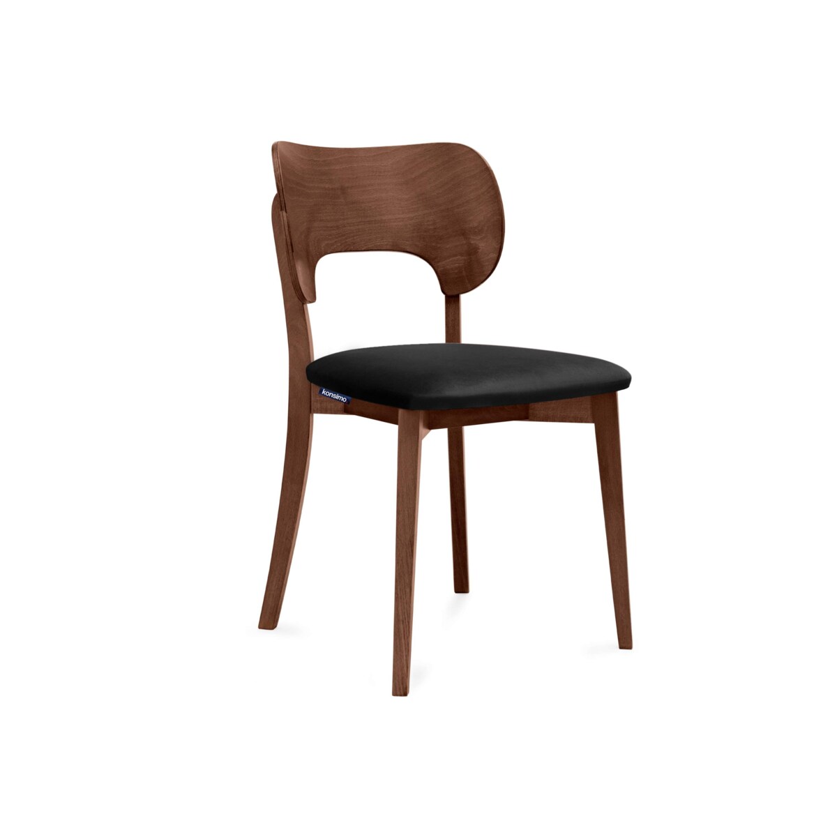 KONSIMO LYCO Krzesła loftowe, orzech ciemny, czarny, 2 szt