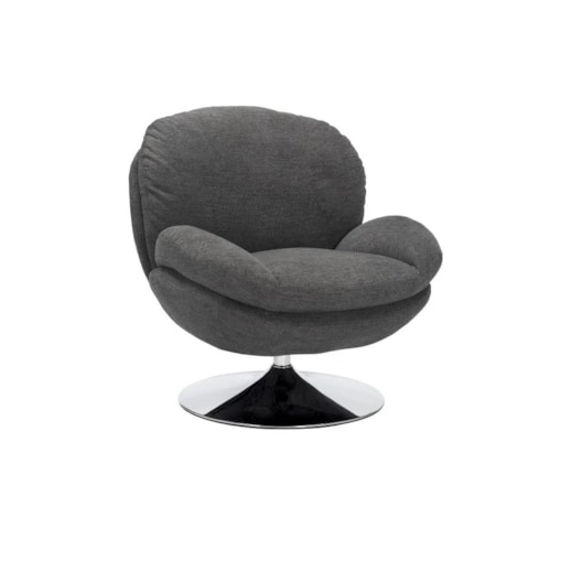 Fotel do salonu BRIGITTE BREGO ciemny szary obrotowy