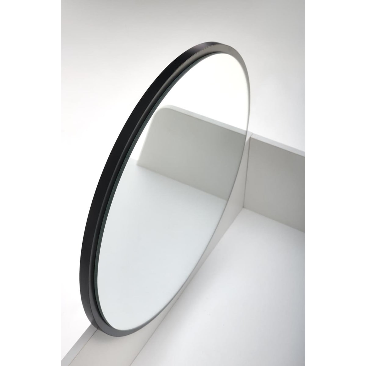 TOALETKA Sonia Z LUSTREM 35 cm biała/czarna 3 SZUFLADY