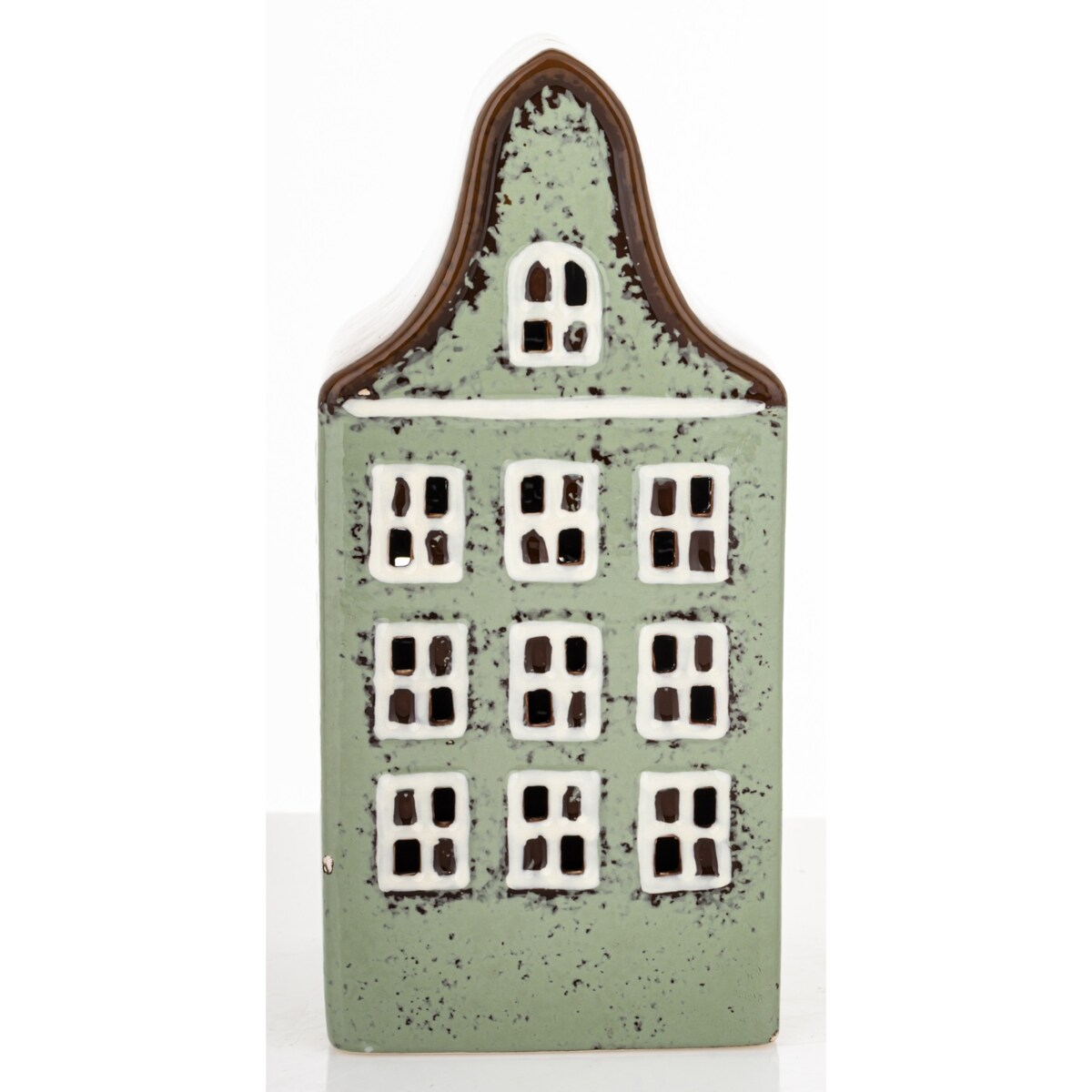 Domek kamienica LED 21x9,5x9 cm BALAY zielony