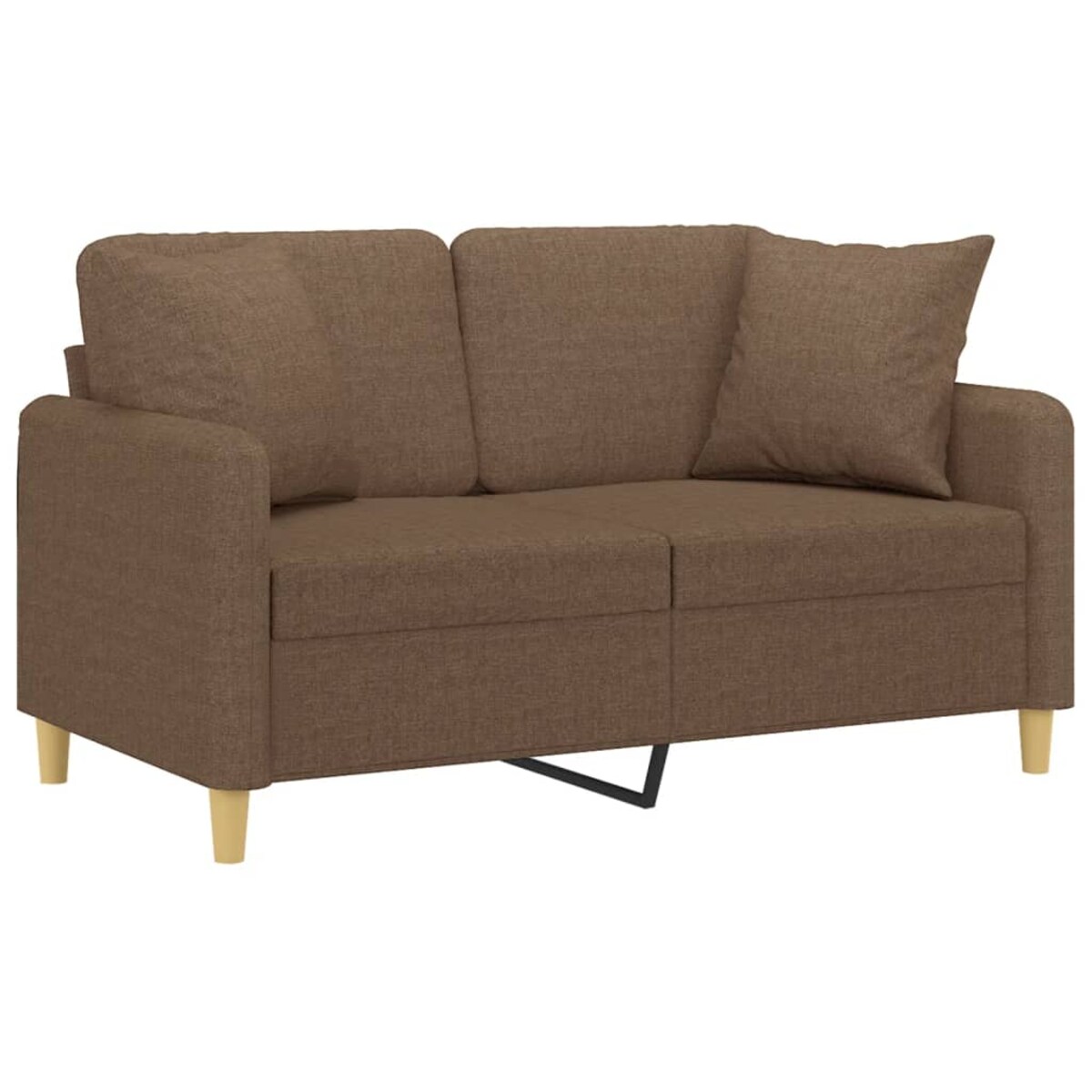 vidaXL 2-osobowa sofa z poduszkami, brązowa, 120 cm, tkanina