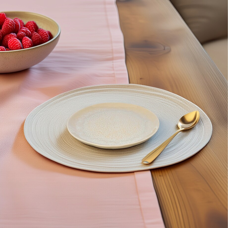 TALERZ DESEROWY 20cm okrągły ceramiczny beżowy płytki mały obiadowy serwis