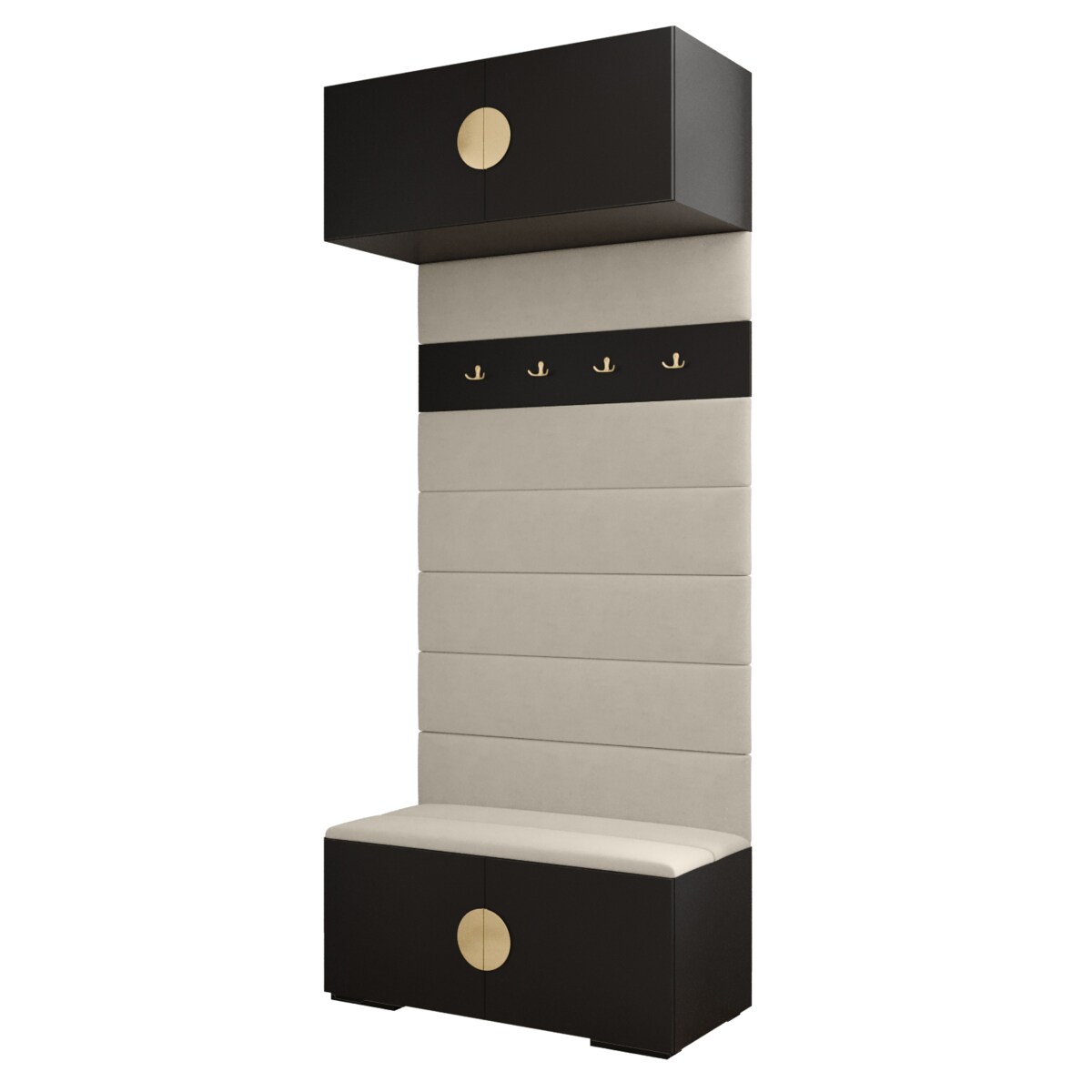 Garderoba do przedpokoju INOVA 4 czarny+złoty+manila02