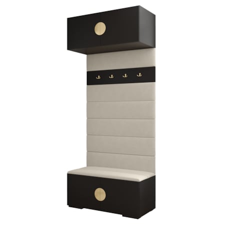 Garderoba do przedpokoju INOVA 4 czarny+złoty+manila02