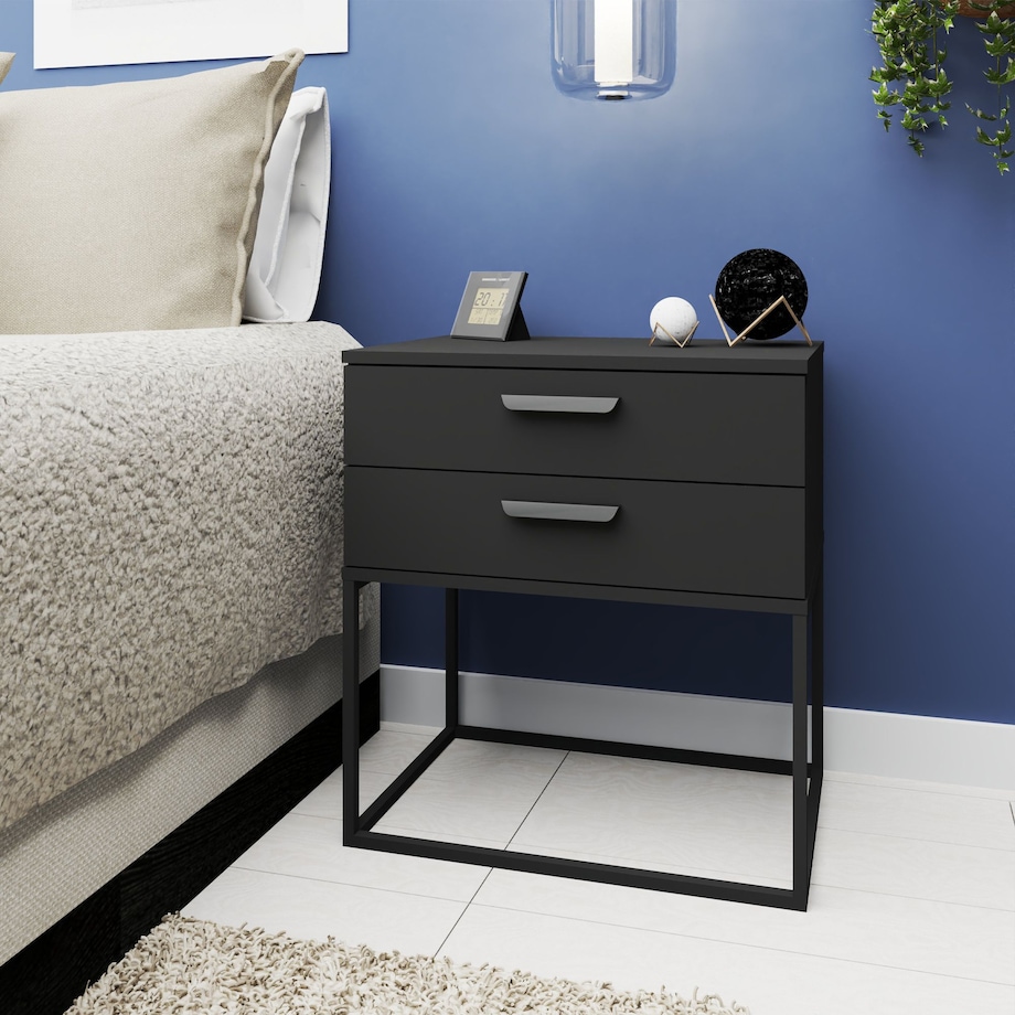 Konsimo RECTUS Zestaw stolików nocnych 2szt.w kolorze antracytowym
