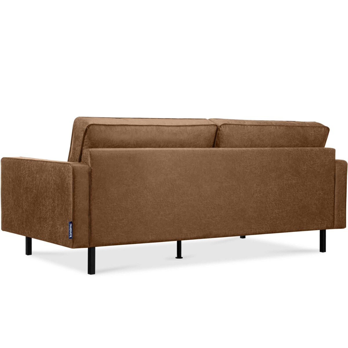 KONSIMO INVIA Sofa w stylu loftowym 3-osobowa kolor brązowy