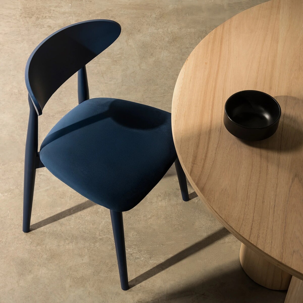 Krzesło drewniane do jadalni 80x45x45 cm niebieskie OLBIA-IV