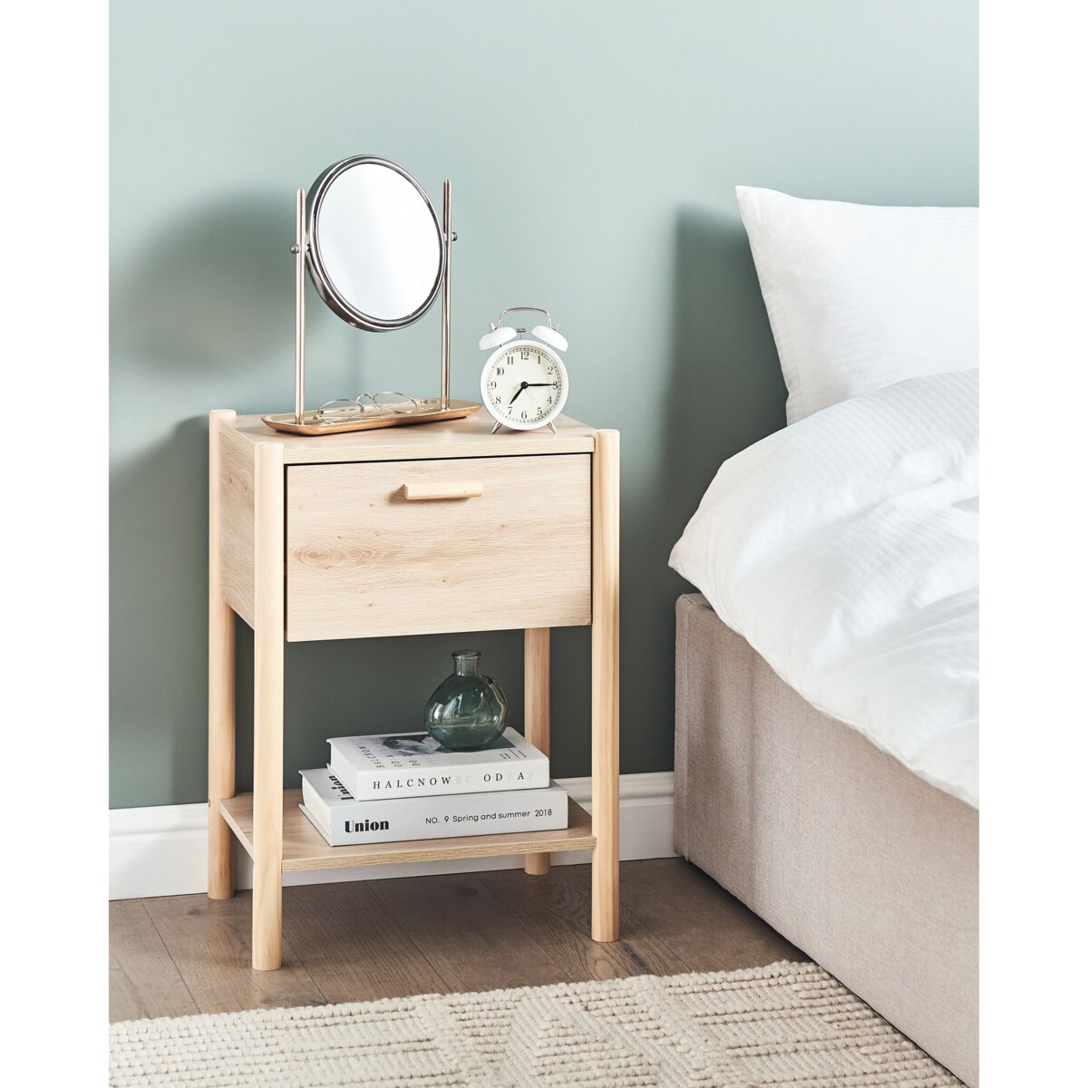 Szafka nocna 1 szuflada HOLDERVILLE Jasnobrązowy