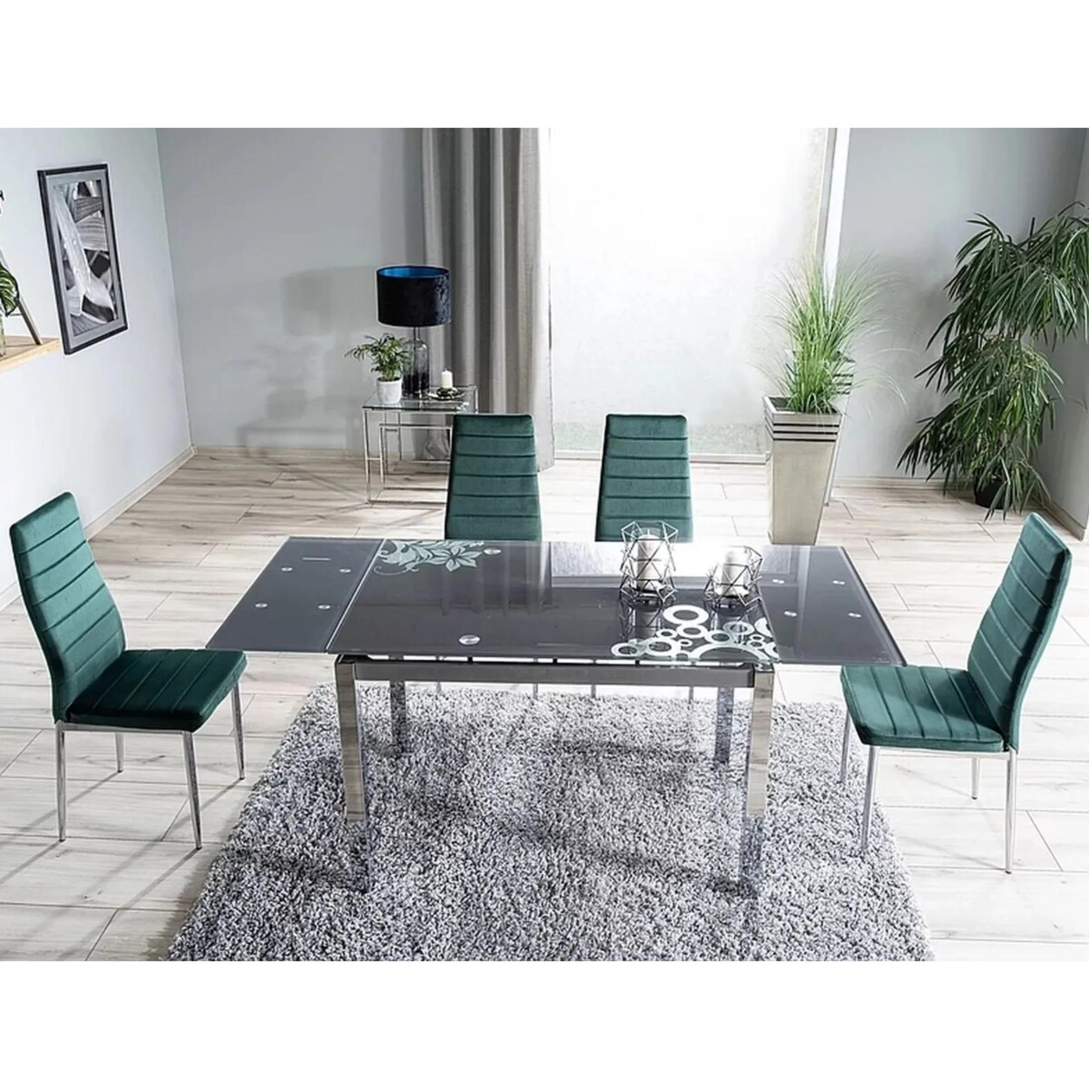 Stół GD-017 110(170)x74 czarny rozkładany