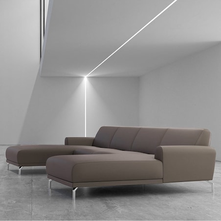 Sofa narożna podwójna Puzo brązowa