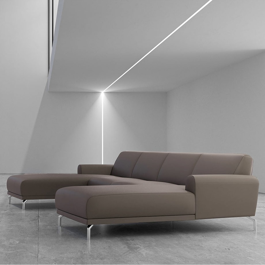 Sofa narożna podwójna Puzo brązowa