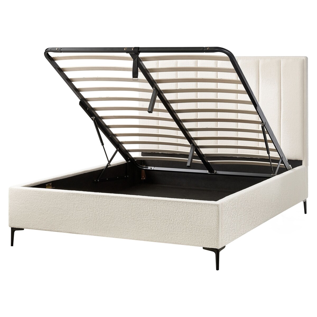 Zestaw do sypialni Boucle SEZANNE 160 x 200 cm Złamana biel