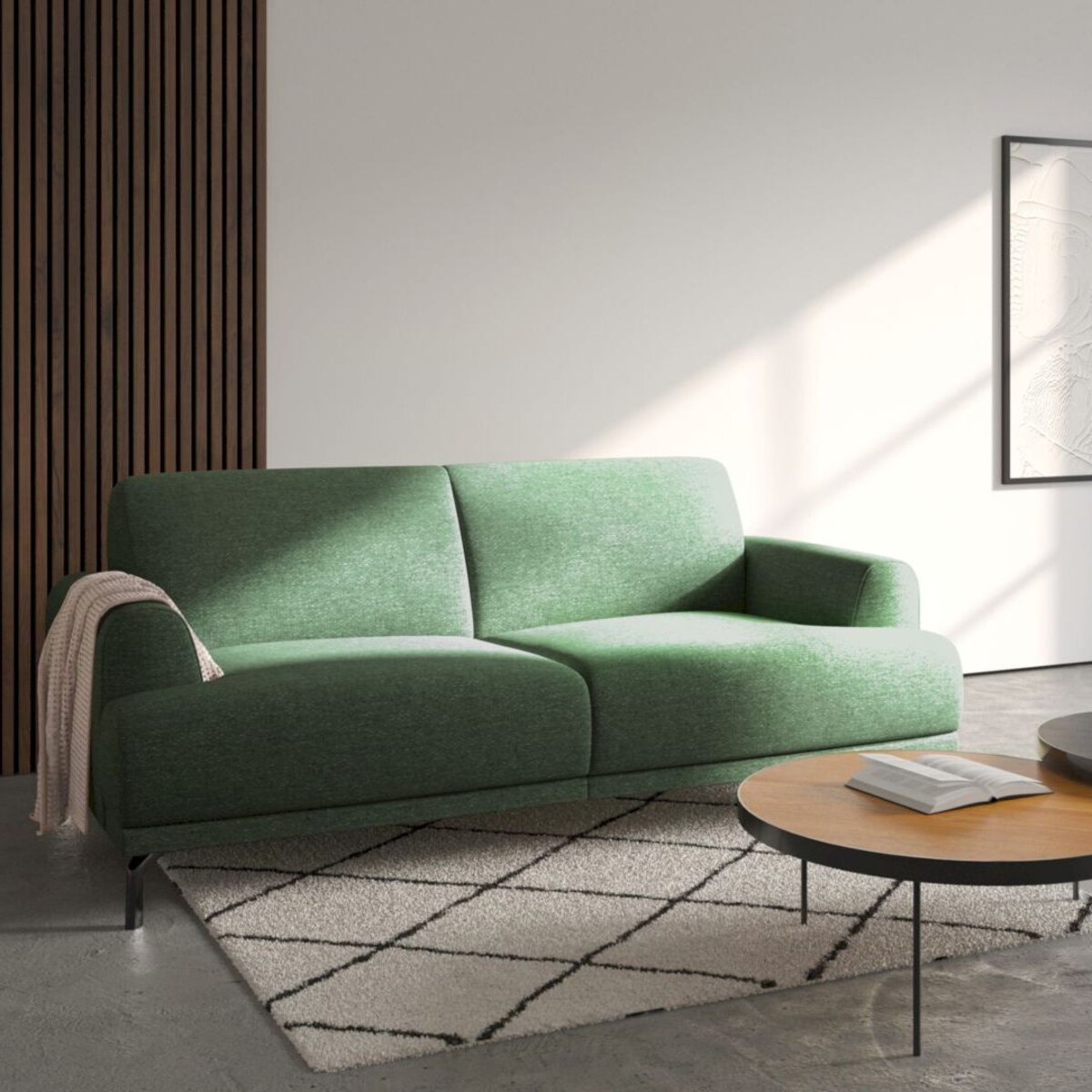 Sofa 2-osobowa Puzo Ciemnozielona