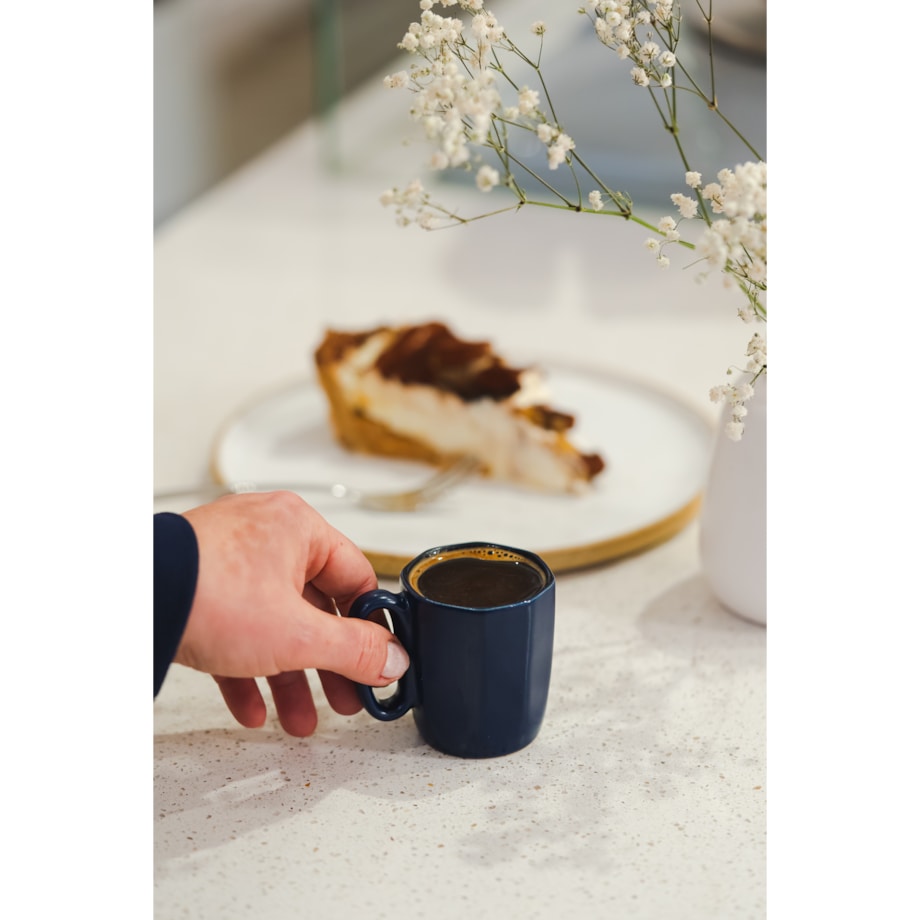Dwa kubki ceramiczne z uszkiem 80 ml Fuori granatowe 29989