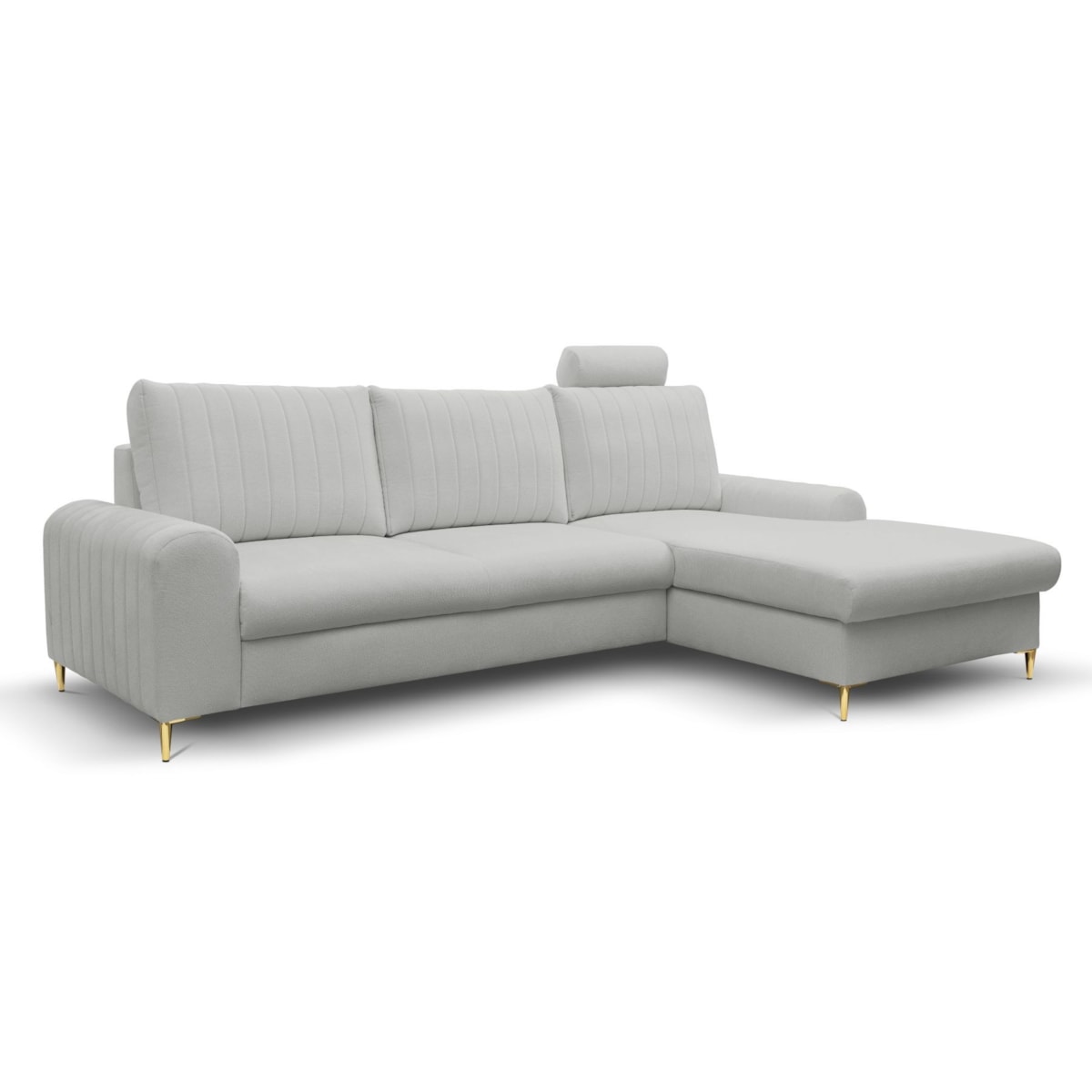 Elegancki narożnik MANGO z funkcją spania prawy - kolor popiel