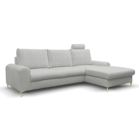 Elegancki narożnik MANGO z funkcją spania prawy - kolor popiel