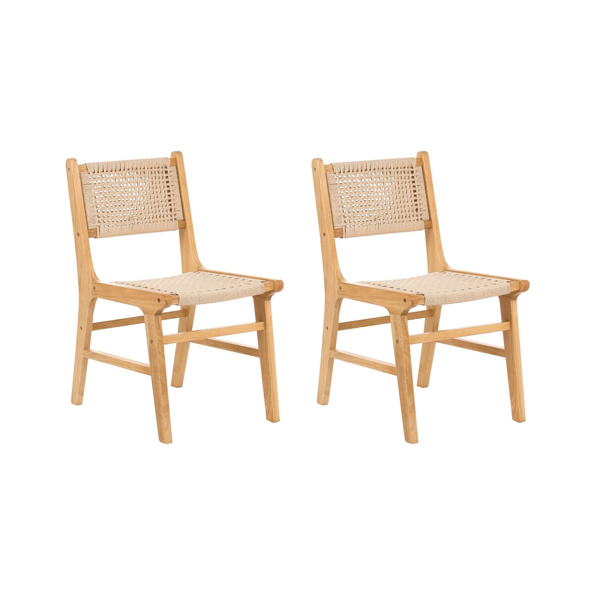 Zestaw 2 krzeseł do jadalni OZELLA Drewno Brązowy/ beżowy