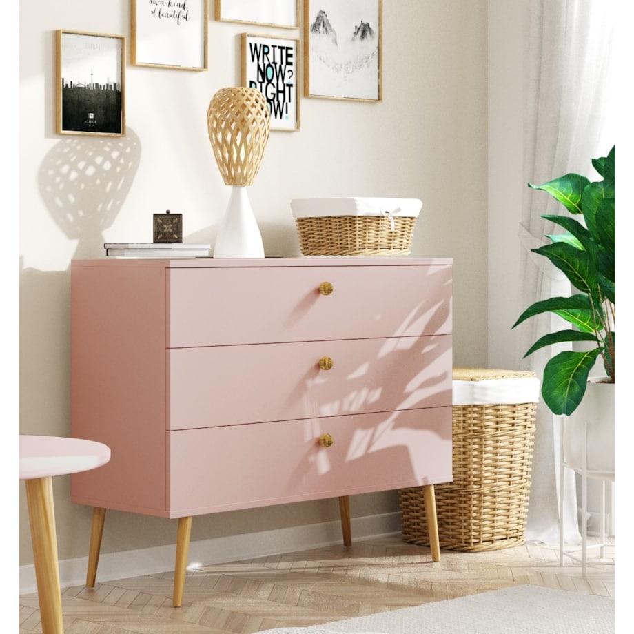 Komoda z szufladami boho - Róż naturalny