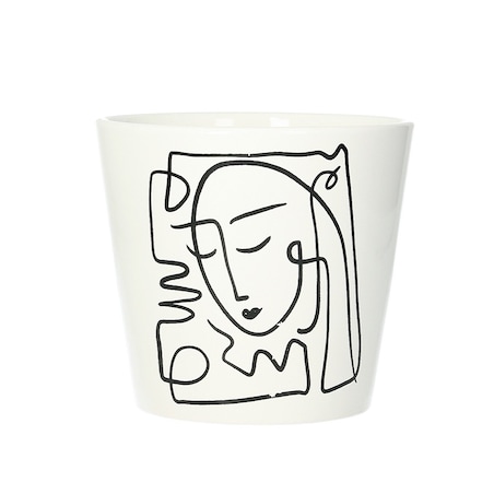 Osłona na doniczkę Face II 14cm, ⌀16 x 14 cm