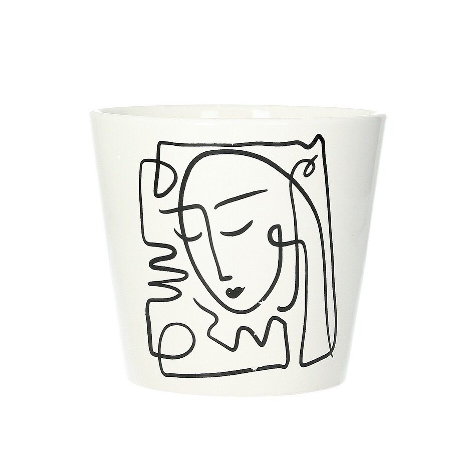 Osłona na doniczkę Face II 14cm, ⌀16 x 14 cm