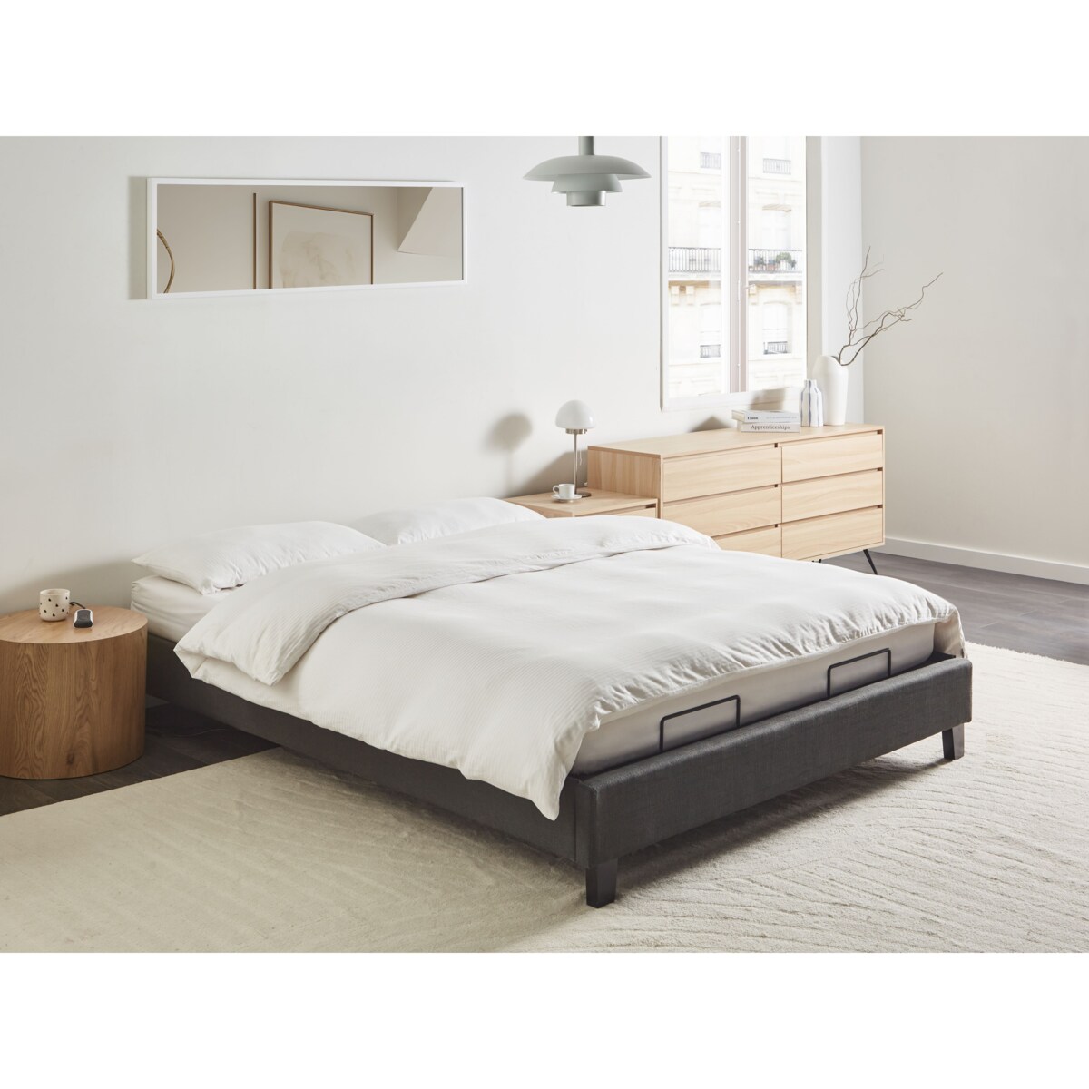 Elektryczny stelaż do łóżka BRUNOY 140 x 200 cm Szary