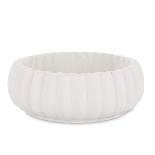 Biała misa, dekoracyjna ceramiczna 8x22x22 cm