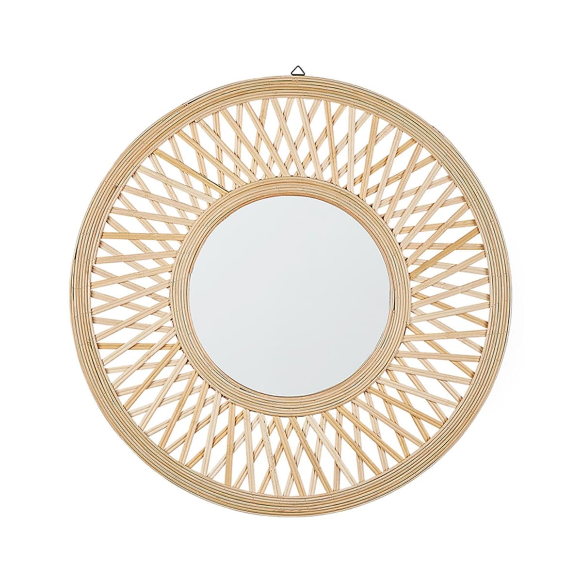 Bambusowe okrągłe lustro ścienne ø 60 cm naturalne BACATA