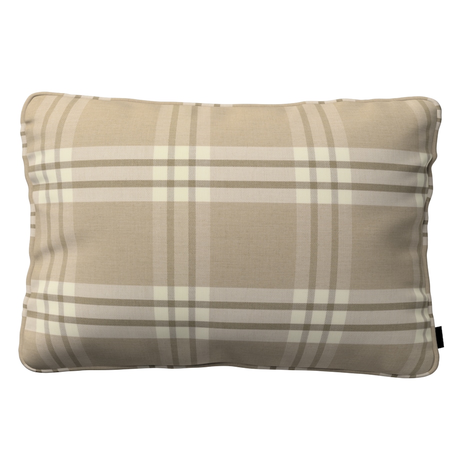 Poszewka Gabi na poduszkę prostokątna 60x40 krata beżowa