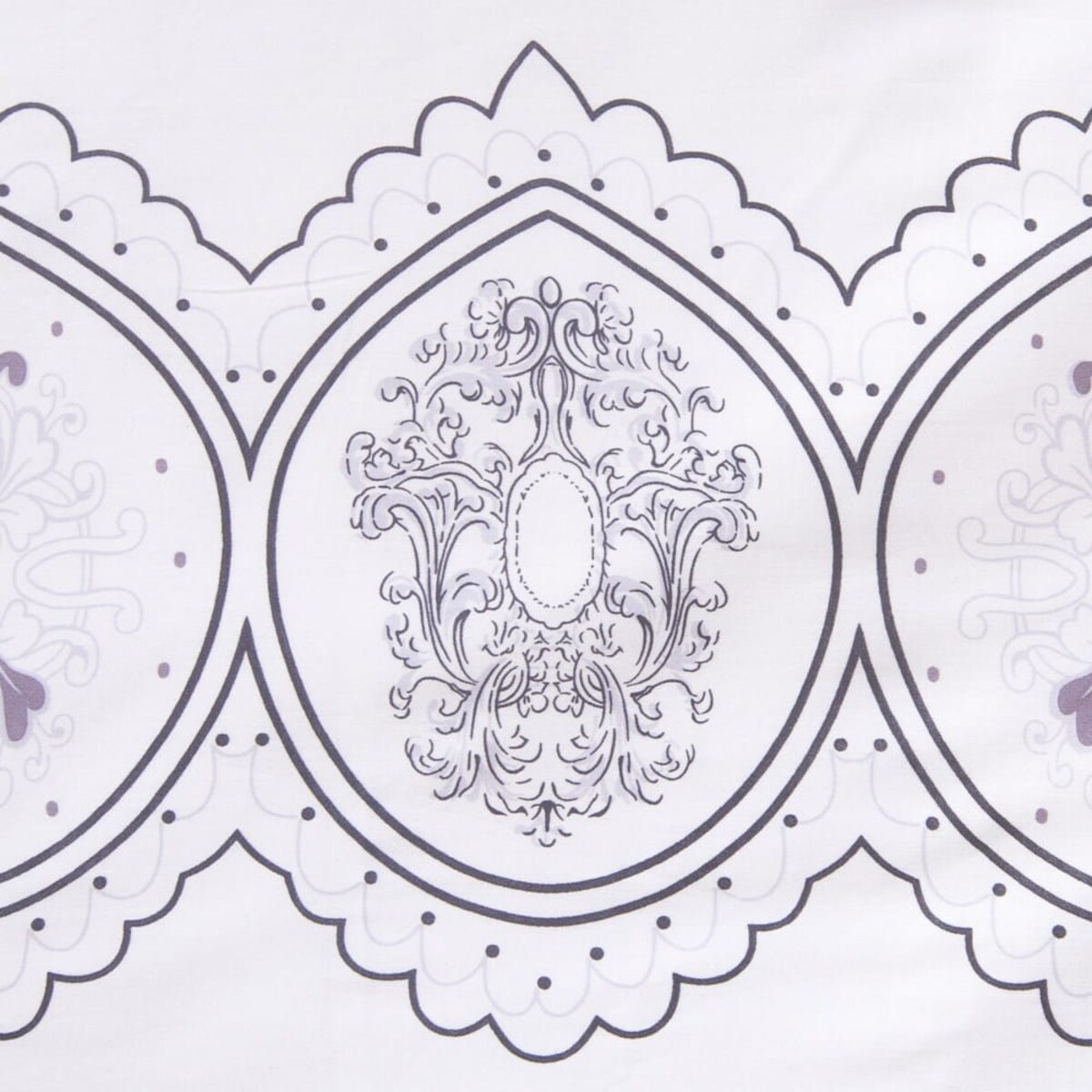 Pościel satyna bawełniana 220x200 Satynlove granatowo białe pasy w ornamenty