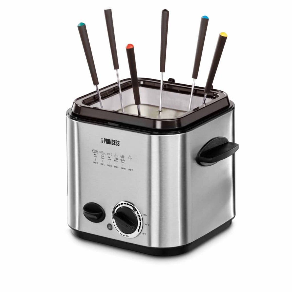 Princess Mini frytkownica z fondue, 840 W, 1,2 L, srebrna, 182611