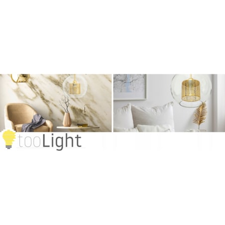 Lampa Wisząca Toolight Złota Szklana Kula E27