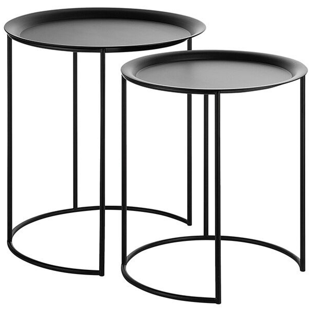 Zestaw 2 stolików pomocniczych TWINS Metal Czarny