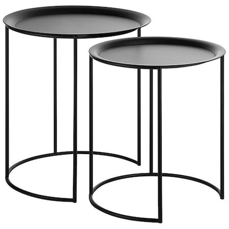 Zestaw 2 stolików pomocniczych TWINS Metal Czarny