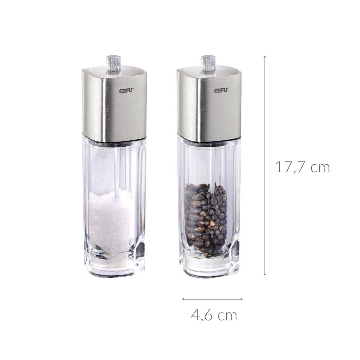 Młynek do pieprzu i soli z regulacją grubości, 2 sztuki w zestawie