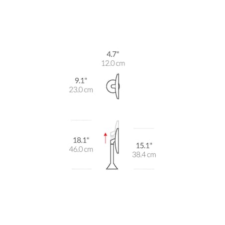 Lustro sensorowe z kontrolą natężenia światła - 20 cm - stal szczot. / simplehuman