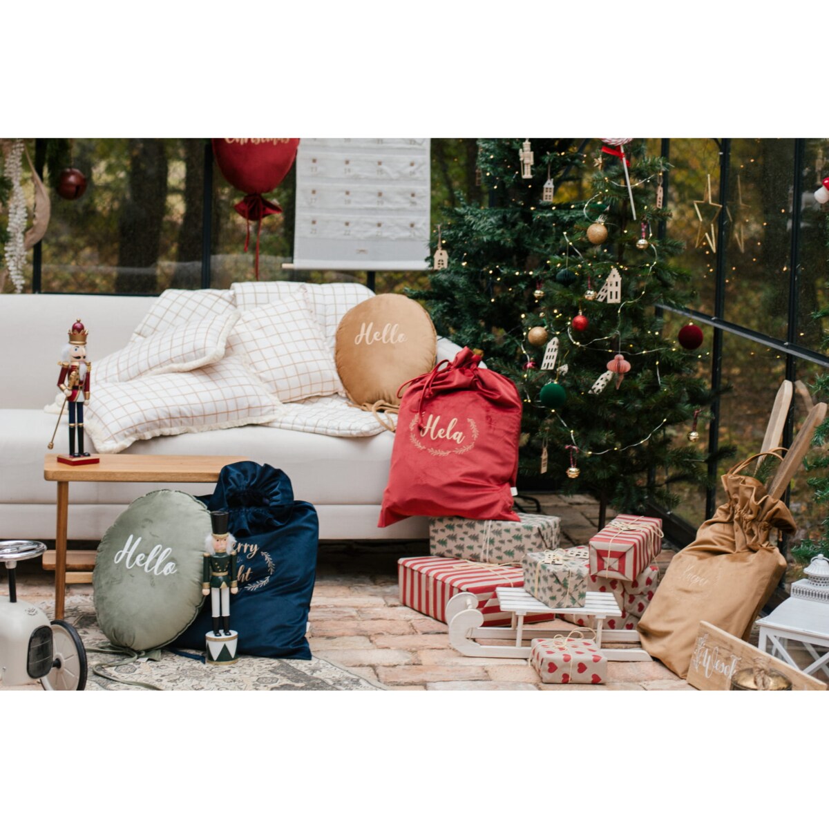 Christmas bag royal blue - MERRY and BRIGHT