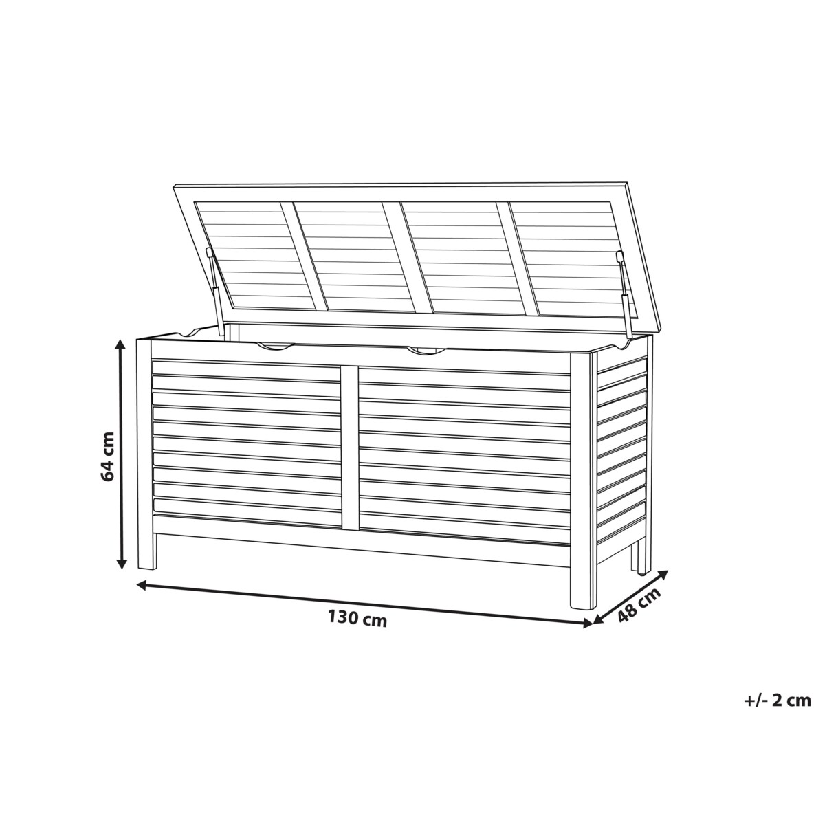 Skrzynia ogrodowa 130 x 64 cm ciemne drewno RIVIERA