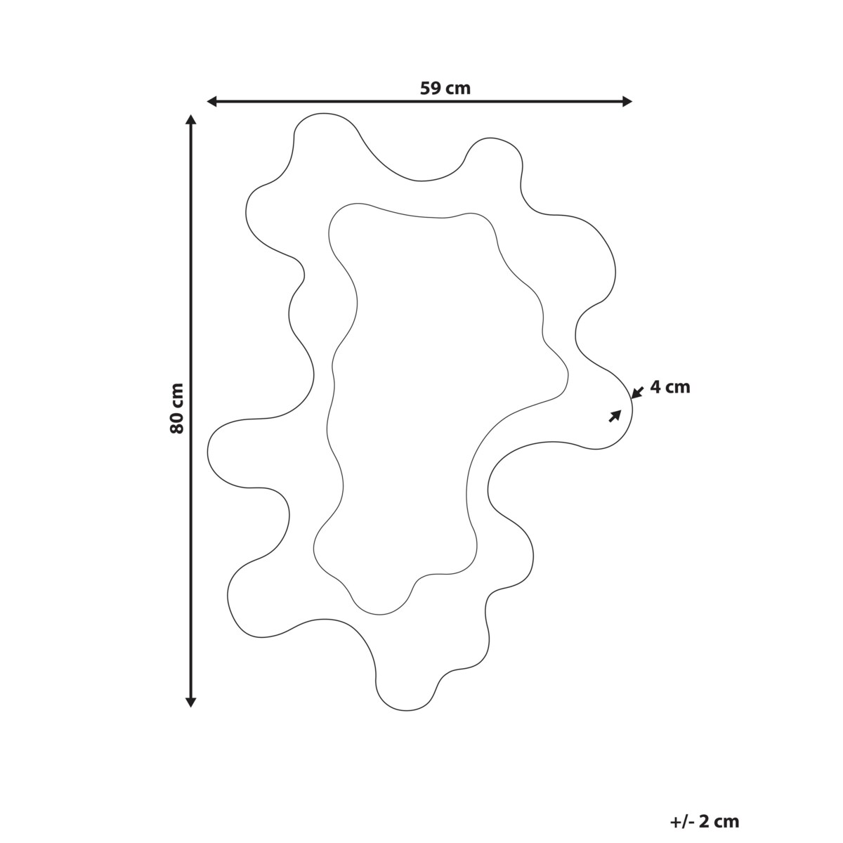 Lustro ścienne ROSCOFF 59 x 80 cm Niebieski