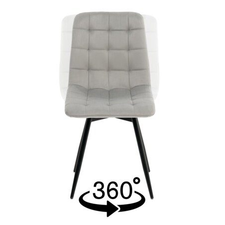 Krzesło tapicerowane obrotowe do salonu ARCO ciemnobeżowy boucle