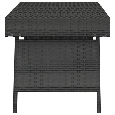 vidaXL Składany stolik boczny, czarny, 60x40x38 cm, polirattan