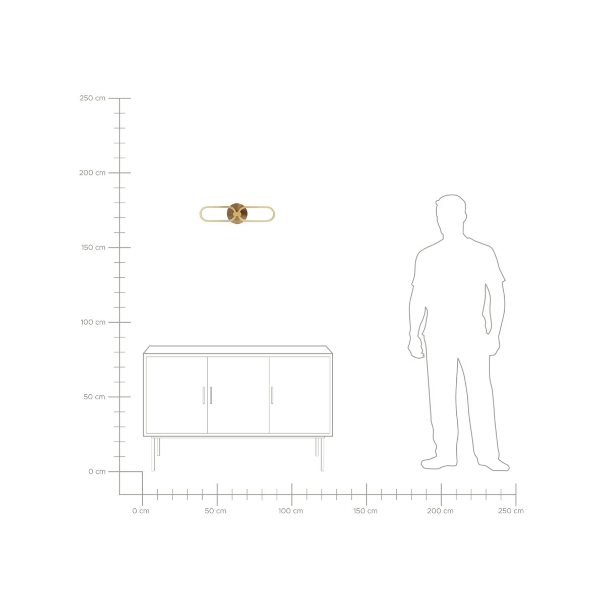 Lampa ścienna LED metalowa złota KRANG