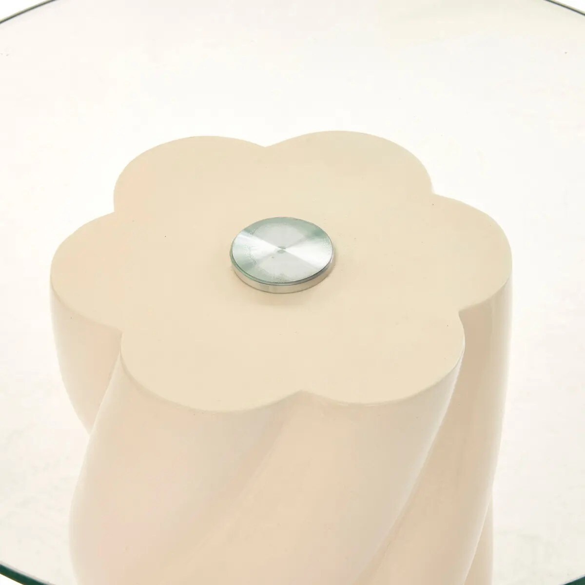 Stolik kawowy ceramiczny ze szklanym blatem Torsie