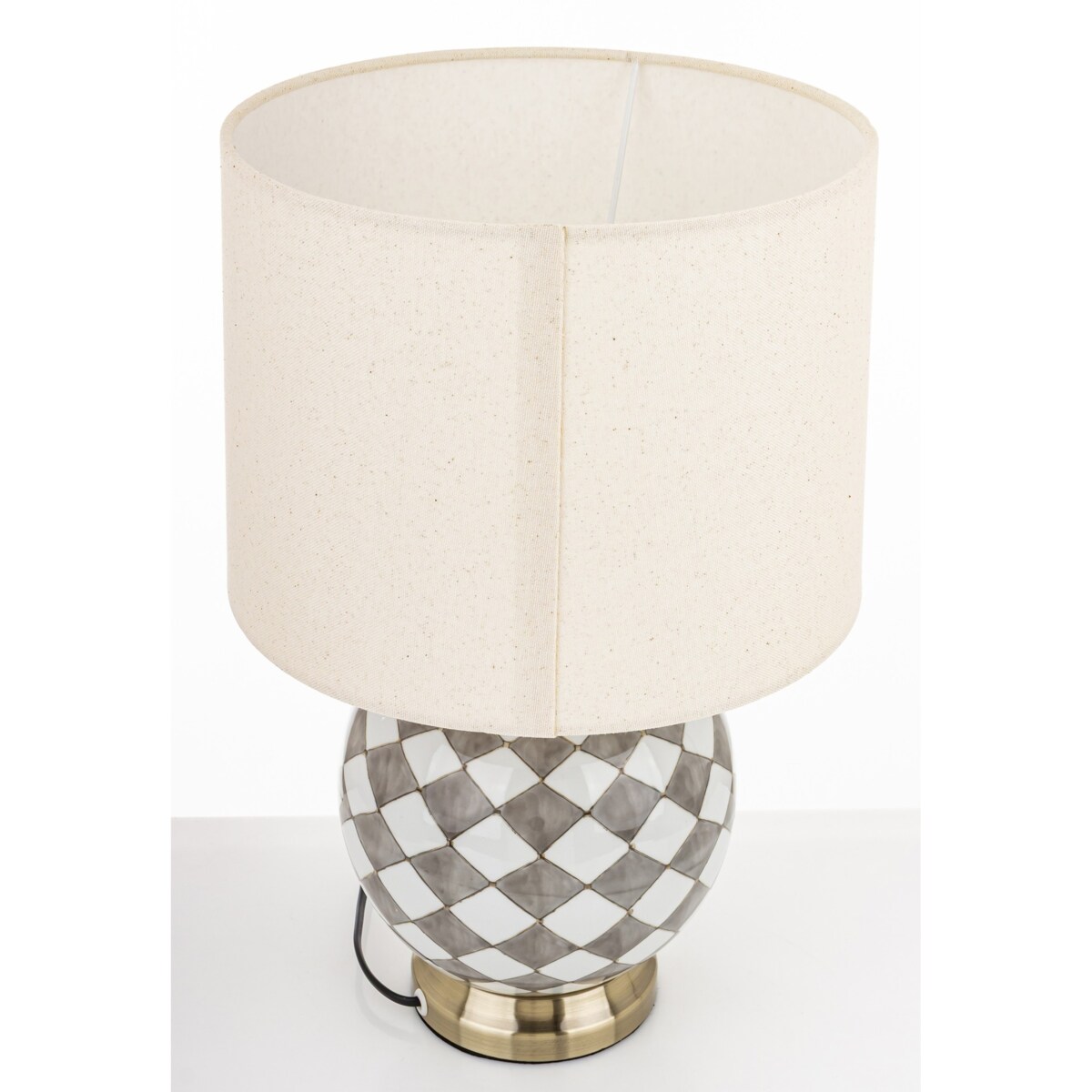 Lampa ceramiczna stołowa 46x28x28 cm LAVIA w kratkę