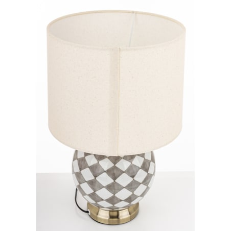 Lampa ceramiczna stołowa 46x28x28 cm LAVIA w kratkę