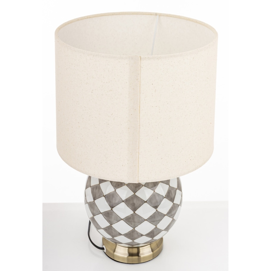 Lampa ceramiczna stołowa 46x28x28 cm LAVIA w kratkę