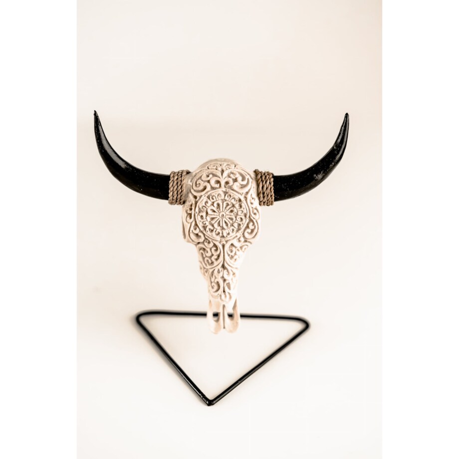 DEKORACJA GŁOWA BYKA BIAŁA S