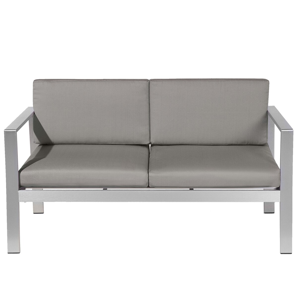 Ławka ogrodowa z poduchą SALERNO 142 cm Metal Ciemnoszary